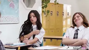 Big tits milf teacher caught lesbian teen students squirting