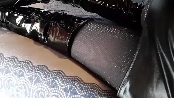 Laura on Hee step sister beautiful legs on pantyhose, microskirt and high heels