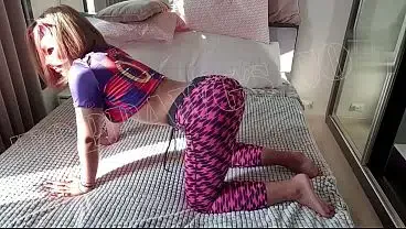 Sexy curvy asian gets banged in small room after Yoga