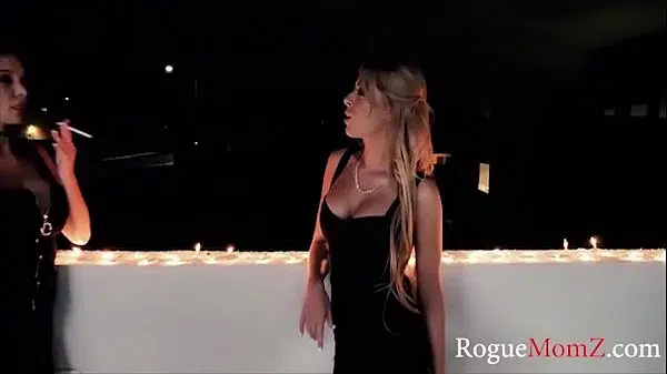 Blonde babes fuck him real real hard- step