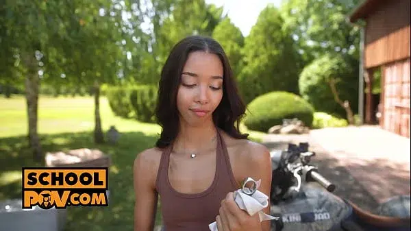 POV – Ebony rebel Lia Lin fucks her way back to good grades