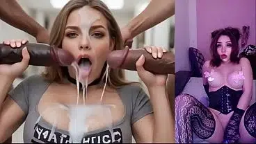 Rubias calientes se comen el semen de varias BBC – Masturbandome con IA