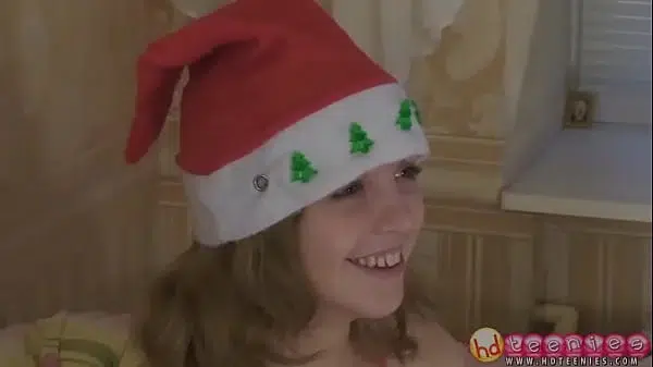 Blonde Teen Fucking in a Santa Hat