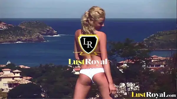 Blonde Teen in Lingerie Fucking in the Garden