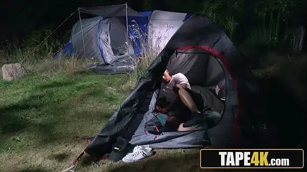 Campfire Turns Steamy as Blonde Bimbo Cheats with Boyfriend’s Old Dad