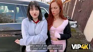 VIP4K. Lesbian Couple Tries a Dick Together